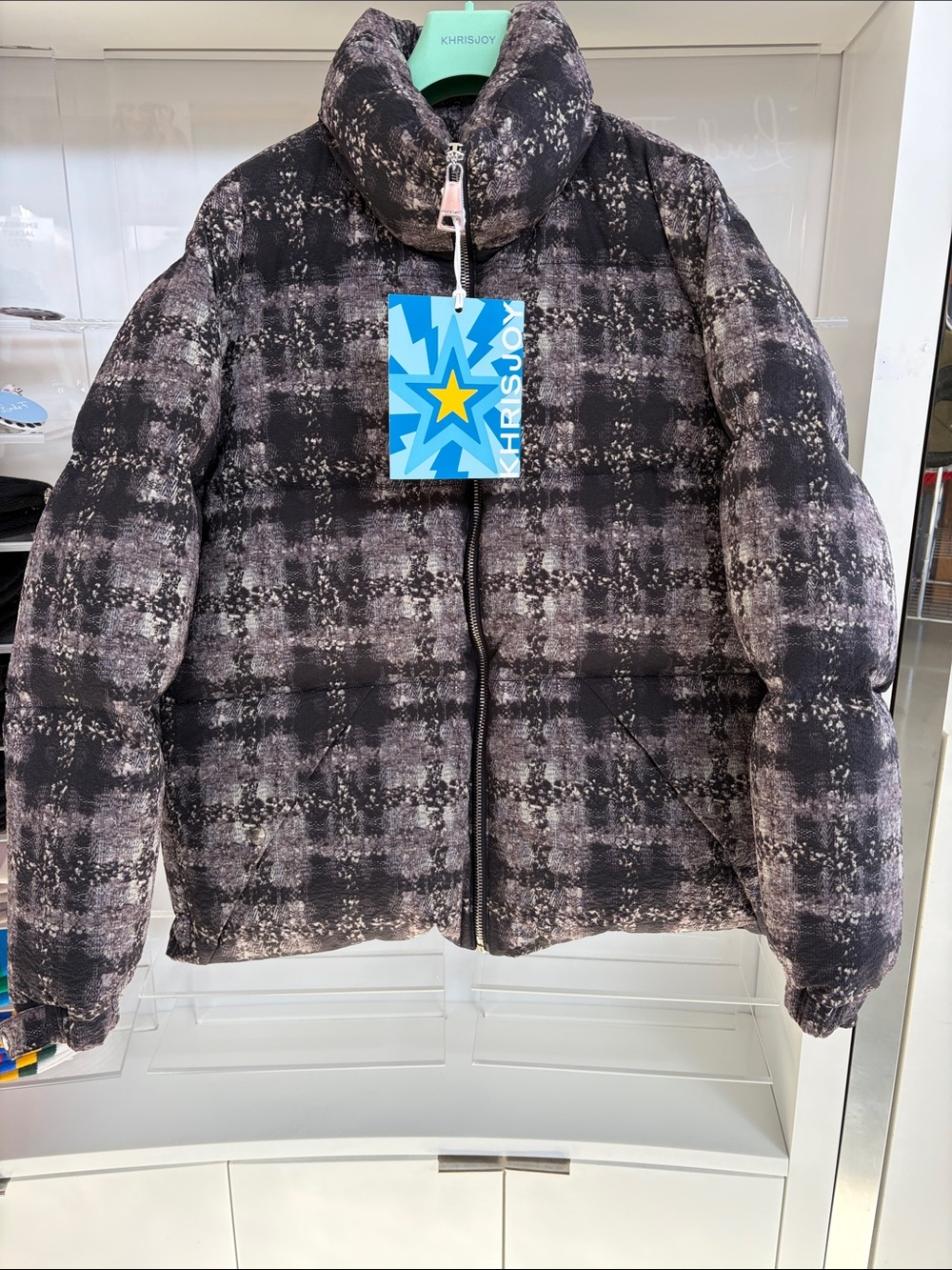 Khris Joy Oversize Bomber Trompe L’oeil - Black